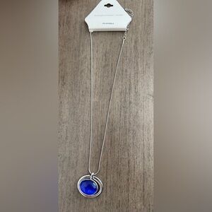 Christopher & Banks Silver Necklace with Blue Accent